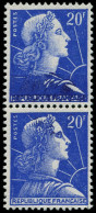 ** FRANCE - Poste - 1011B, Paire, Très Gros Surencrage Sur Les 2 Timbres; 20f. Muller - Ungebraucht