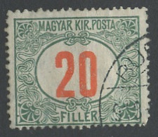 Hongrie - Hungary - Ungarn Taxe 1915-20 Y&T N°T41 - Michel N°P43 (o) - 20fi Chiffre - Postage Due