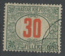 Hongrie - Hungary - Ungarn Taxe 1915-20 Y&T N°T42 - Michel N°P44 (o) - 30fi Chiffre - Postage Due