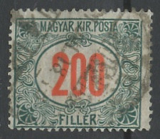 Hongrie - Hungary - Ungarn Taxe 1915-20 Y&T N°T46 - Michel N°P48 (o) - 200fi Chiffre - Postage Due