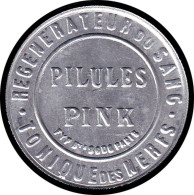 ALU FRANCE - Timbres Monnaie - 137, 5c. Semeuse Vert, Aluminium, Fond Rouge: "Pilules Pink - Régénérateur Du Sang" - Sonstige