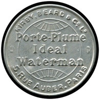 ALU FRANCE - Timbres Monnaie - 137, 5c. Semeuse Vert, Aluminium, Fond Rouge: "Porte Plume Waterman - Paris" - Autres