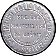 ALU FRANCE - Timbres Monnaie - 137, 5c. Semeuse Vert, Aluminium, Fond Rouge: Société Marseillaise De Crédit" - Other