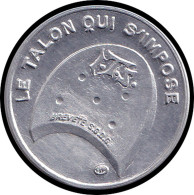 ALU FRANCE - Timbres Monnaie - 137, 5c. Semeuse Vert, Aluminium, Fond Rouge, Illustré D'un Talon De Chaussure: "Le Talon - Other