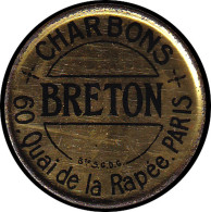 FP FRANCE - Timbres Monnaie - 138, 10c. Semeuse Rouge, Fer Peint, Fond Rouge: "Charbon Breton - Paris" - Sonstige