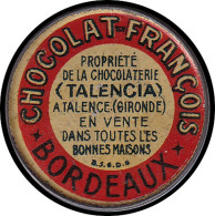 FP FRANCE - Timbres Monnaie - 138, 10c. Semeuse Rouge, Fer Peint, Fond Rouge: "Chocolat François - Bordeaux" - Sonstige