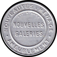 ALU FRANCE - Timbres Monnaie - 138, 10c. Semeuse Rouge, Aluminium, Fond Bleu Type 1: "Nouvelles Galeries" - Sonstige