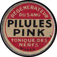 FP FRANCE - Timbres Monnaie - 138, 10c. Semeuse Rouge, Fer Peint, Fond Bleu, Type 2: "Pilules Pink - Régénérateur Du San - Sonstige