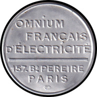 ALU FRANCE - Timbres Monnaie - 140, 25c. Semeuse Bleu, Aluminium, Fond Blanc: "Omnium Français D'Electricité" - Autres