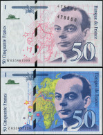 SUP FRANCE - Billets - 50f. Saint Exupéry, Extraordinaire Variété D'impression Sans Couleur Bleu (recto & Verso) + Varié - Fehlprägungen