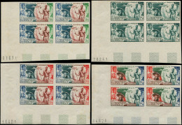 ** COLONIES SERIES - Poste Aérienne - 1949, 75ème An. UPU, Complet, 12 Valeurs En Blocs De 4 Non Dentelés. Cdf (* Sur Bd - Ohne Zuordnung