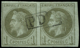 O COLONIES GENERALES - Poste - 7, Paire Bien Margée + Cachet "PD": 1c. Olive - Other & Unclassified