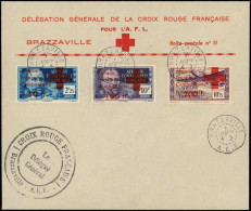 LET AFRIQUE EQUATORIALE - Poste - 165/66 + PA 29, Sur Enveloppe Philatélique Du 1/08/43 - Briefe U. Dokumente