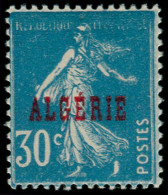 ** ALGERIE - Poste - 17, Légende Du Haut En Partie Effacée: 30c. Semeuse Bleu - Unused Stamps