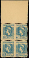 ** ALGERIE - Poste - 214e, Bloc De 4, Impression Recto-verso Inversée, Bleu Ciel, Bdf - Unused Stamps