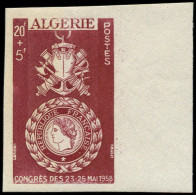 ** ALGERIE - Poste - Maury 363A, Non émis, Essai Non Dentelé: Congrès Des 23-25 Mai 1958, Médaille Militaire - Ungebraucht