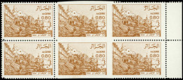 ** ALGERIE - Poste - 759, Bloc De 6 Dont 2 Ex Non Dentelés Accidentels Sur 3 Côtés: 80c. Brun - Algeria (1962-...)