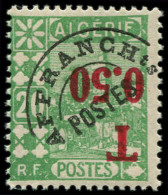 ** ALGERIE - Taxe - 28a, Surcharge Renversée: 0.50 S. 20c. Vert-jaune - Timbres-taxe