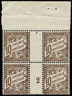 ** ANDORRE - Taxe - 18, Bloc De 4, Millésime "2": 10c. Brun (Maury) - Unused Stamps