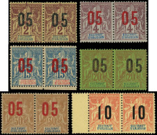 ** ANJOUAN - Poste - 20A/23Aa + 25Aa/26Aa, 6 Paires Horizontales,(le 20 Détaché) Chiffres Espacés Tenant à Normal - Unused Stamps