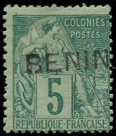 (*) BENIN - Poste - 4, Signé: 5c. Vert - Unused Stamps