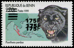 ** BENIN - Poste - Michel 1393, émission Locale, Variété Triple Surcharge: 175/270f. Panthère - Otros & Sin Clasificación