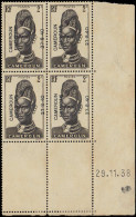 ** CAMEROUN - Poste - 208a, Surcharge Noire, Bloc De 4 Cd. 29/11/38, Gomme Coloniale: 2c. Noir - RRR - - Otros & Sin Clasificación