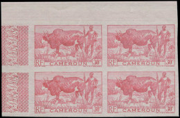 ** CAMEROUN - Poste - 277, Bloc De 4 Non Dentelé, Cdf, Erreur De Couleur Rose Orange: 30c. Bœuf (Maury) - Autres & Non Classés