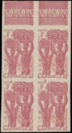 ** CAMEROUN - Poste - 282, Bloc De 4 Non Dentelé, Cdf, Erreur De Couleur: 1f. Carmin Bananes (Maury) - Sonstige & Ohne Zuordnung