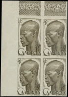 ** CAMEROUN - Poste - 292, Bloc De 4 Non Dentelé, Cdf, Erreur De Couleur: 15f. Gris Indigène (Maury) - Sonstige & Ohne Zuordnung