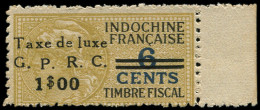 (*) COCHINCHINE - Fiscaux - Taxe De Luxe (1950) "Indochine Française", 1$ Sur 6c. Bistre - Rare - - Autres & Non Classés