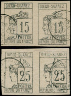 O DIEGO-SUAREZ - Poste - 8/9, 2 Paires, Signées Scheller, TB - Used Stamps