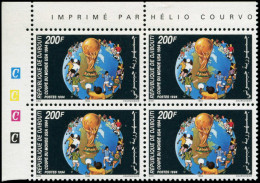 ** DJIBOUTI - Poste - 719B, Bloc De 4 Cdf: 200f. Football USA 1994 (Michel 601) - Djibouti (1977-...)