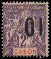 * GABON - Poste - 77a, Surcharge Renversée, Signé Scheller - Other & Unclassified