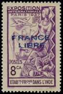 * INDE FRANCAISE - Poste - 156c, Surcharge Bleue, Signé - Ungebraucht