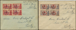 LET INDE FRANCAISE - Poste - 230CC + 230DD, 2 Blocs De 4 Sur Env. Pondichéry 9/1/44, Signées Calves: Expo De New-York -  - Other & Unclassified