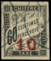 O INDOCHINE - Taxe - 3a, Chiffres Espacés: 10 Sur 60c. Noir - Timbres-taxe