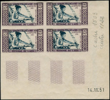 ** LAOS - Poste Aérienne - 2, Bloc De 4 Essais De Couleurs Non Dentelé, Cd 14/11/51 (oxydations) - Laos