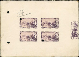 EPA LEVANT FRANCAIS - Poste - 48, épreuve En Bloc De 4 Non Dentelé Du 3f. En Violet & Lilas (n° 17), 2 Timbres Annulés P - Sonstige & Ohne Zuordnung