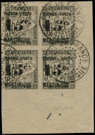 O MARTINIQUE - Poste - 22Aa, Bloc De 4, Cdf, 2 Exemplaires Type II (5 Penché) 1 Exemplaire Point Après "C" Plus Haut (Ma - Sonstige & Ohne Zuordnung