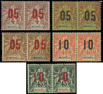 * MOHELI - Poste - 17Aa/21Aa, 5 Paires Chiffres Espacés Tenant à Normal - Unused Stamps