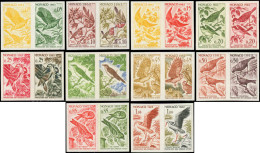 ** MONACO - Poste - 581/90, 10 Paires D'essais De Couleurs Différents, Complet: Oiseaux - Autres & Non Classés