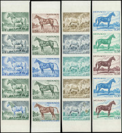 ** MONACO - Poste - 831/38, 8 Bandes De 5 Essais De Couleurs Dont Polychromes: Chevaux - Autres & Non Classés