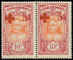 * OCEANIE - Poste - 41b, "e" Au Lieu De "c" Tenant à Normal: + 5c. S. 10c. Rose Et Orange - Unused Stamps