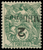 ** PORT-SAID - Poste - 36a, Surcharge Renversée: 2m. S. 5c. Vert-bleu - Unused Stamps