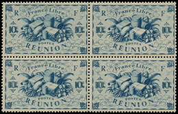 ** REUNION - Poste - 234a, Bloc De 4, Double Impression De La Valeur: 10c. Bleu Londres - Otros & Sin Clasificación