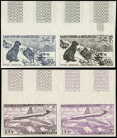 ** SAINT PIERRE & MIQUELON - Poste Aérienne - 24/25, 2 Paires D'essais De Couleurs: Chien Terre-Neuve Et Caravelle - Unused Stamps