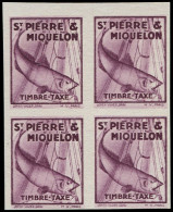 (*) SAINT PIERRE & MIQUELON - Taxe - 33, Bloc De 4 Non Dentelé Sans Valeur Faciale (couleur Du 10c.) Morue (Maury) - Other & Unclassified