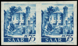 ** SARRE - Poste - 212, Paire Non Dentelée: 75pf. Bleu (Michel 222 I XU) - Autres & Non Classés