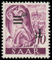 ** SARRE - Poste - 218c, Surcharge Renversée: 1F. Sur 10pf. Lilas - Unused Stamps